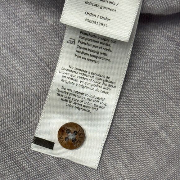 Velez Artisan Men 100% Linen Button Shirt Top Size Large Semi Fit D034 -23 - Picture 8 of 16